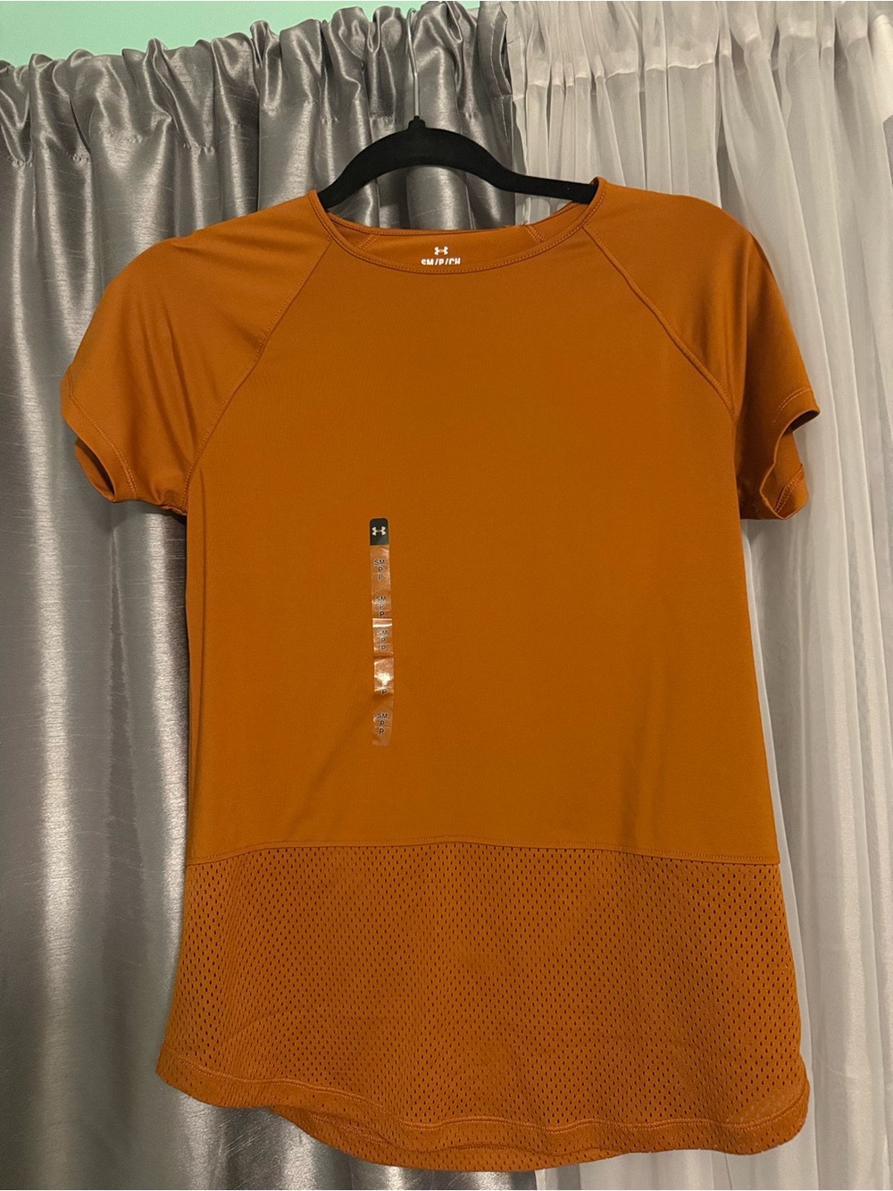 Under Armour Burnt Orange Short Sleeve Mesh-Hem Performance Tee